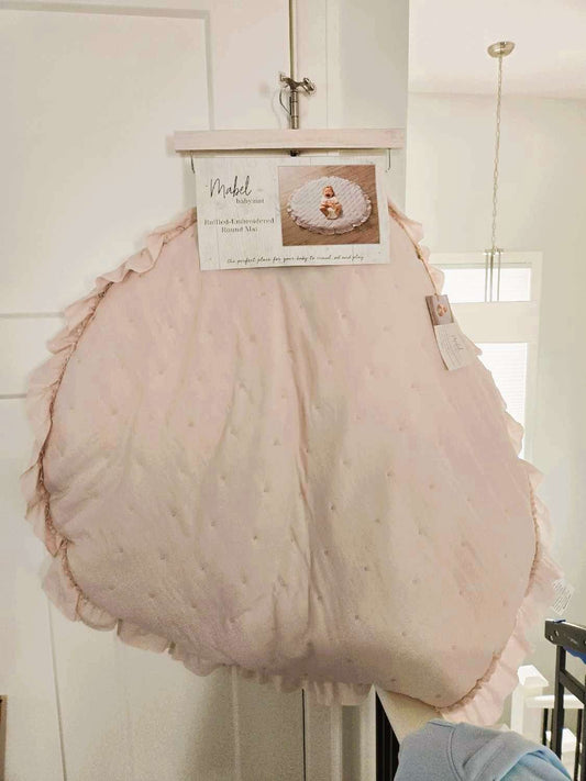 Baby Pink Ruffled Round Baby Play Mat