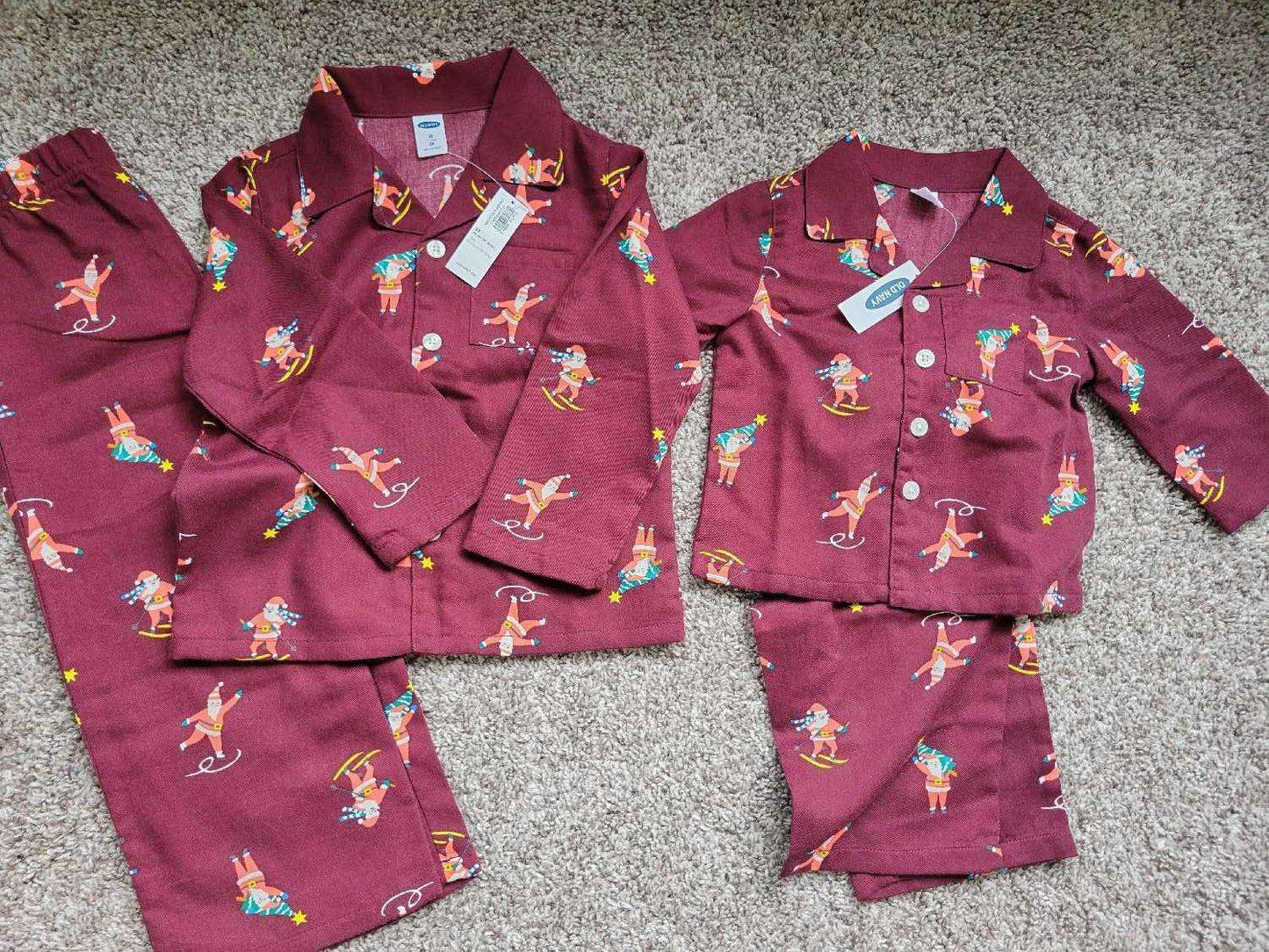 Siblings matching Christmas Pj's from Old Navy 3T + 6-12m