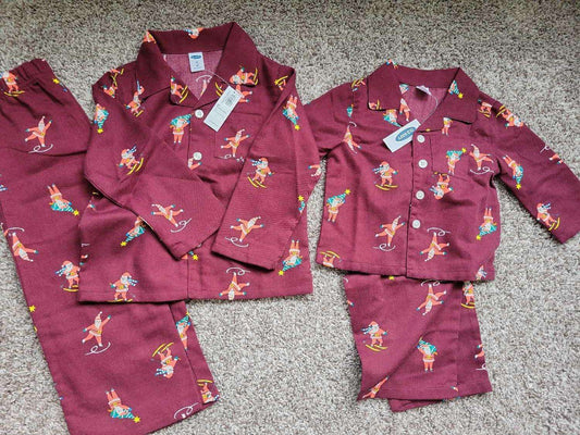 Siblings matching Christmas Pj's from Old Navy 3T + 6-12m