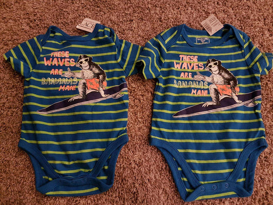Twins  Onesies x2, Kids 3 Month (0-3M)
