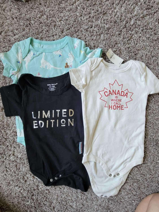 3 Onsies Bundle - 1 BNWT GAP, EUC Joe Fresh and Silly souls 12-18months, Kids 18 Month (12-18M)