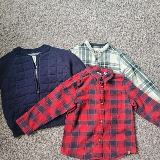 Zara 3 Pcs bundle 2-3T ( New Jacket Retail 22.90 and EUC Shirts), Kids 2T
