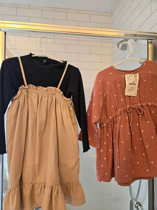 2 Dresses 2-3T- All Brand New Retail $29.90, one without tags from Zara  , Kids 2T