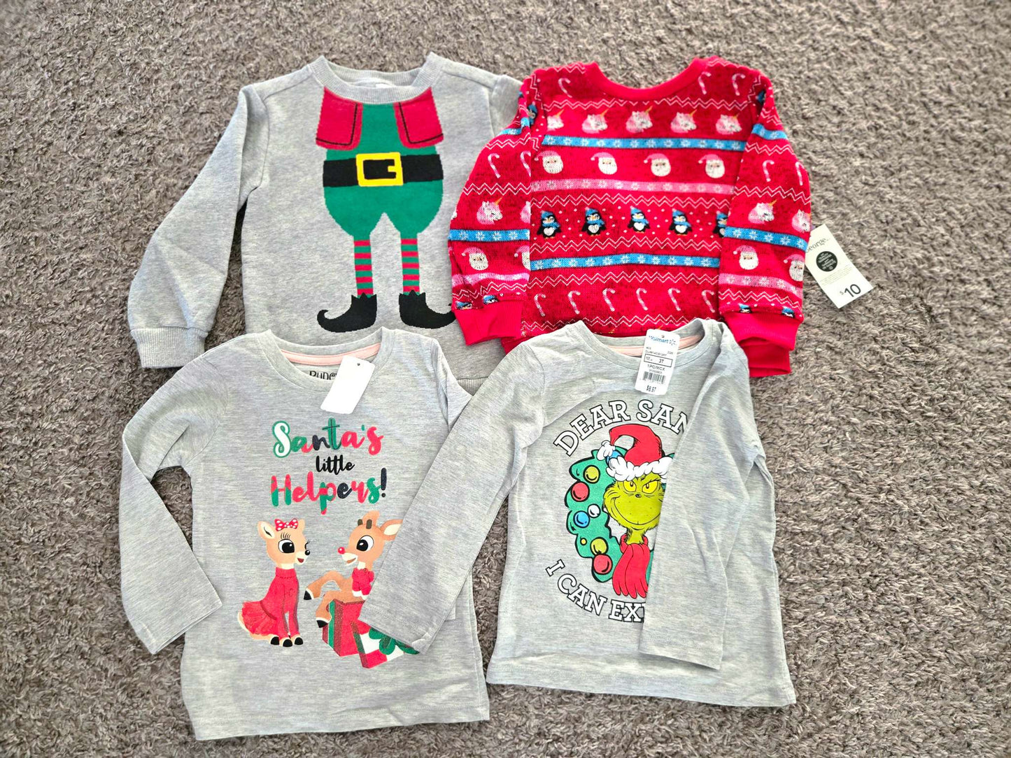 Christmas 4 Pcs Shirts Bundle  3T ( George and Carters), Kids 3T