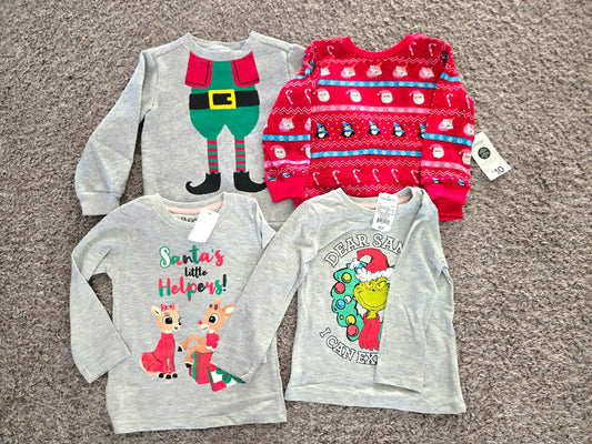 Christmas 4 Pcs Shirts Bundle  3T ( George and Carters), Kids 3T