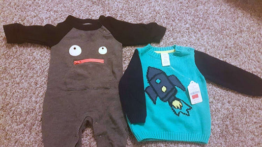 3-6months sweater and bodysuit bundle  (Gymboree and GAP)  , Kids 6 Month (3-6M)