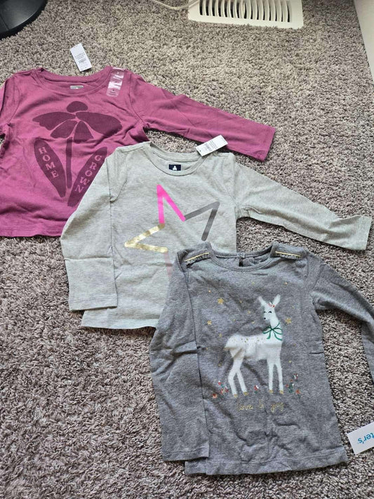 3 Long Sleeves 3T (GAP and Carters), Kids 3T