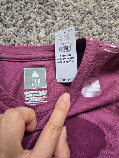 3 Long Sleeves 3T (GAP and Carters), Kids 3T