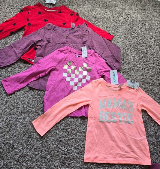 4 Long Sleeves for 3T Girls, Kids 3T