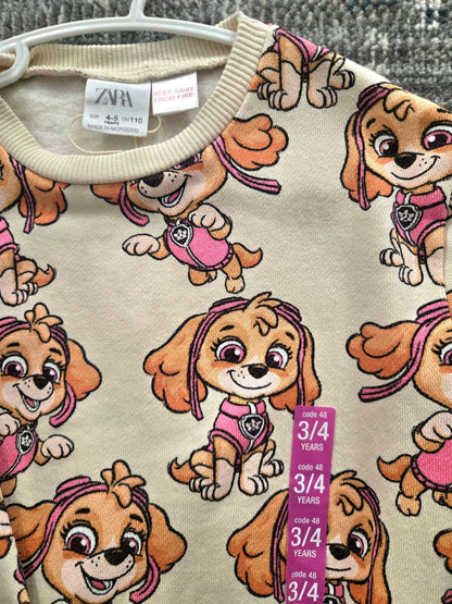 ZARA PAW Patrol Skye Sweater Sweatshirt 3-4T, Kids 3T