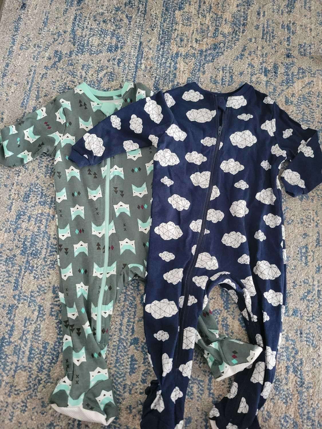 New: ZIPPYJAMZ Baby Sleepers, Organic GOTS Cotton, Footed Pajamas with Inseam Zipper (Retails $64), Kids 12 Month (9-12M)