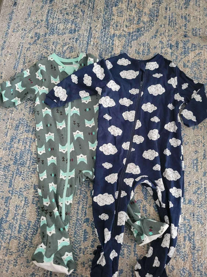 New: ZIPPYJAMZ Baby Sleepers, Organic GOTS Cotton, Footed Pajamas with Inseam Zipper (Retails $64), Kids 12 Month (9-12M)