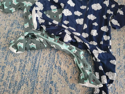 New: ZIPPYJAMZ Baby Sleepers, Organic GOTS Cotton, Footed Pajamas with Inseam Zipper (Retails $64), Kids 12 Month (9-12M)