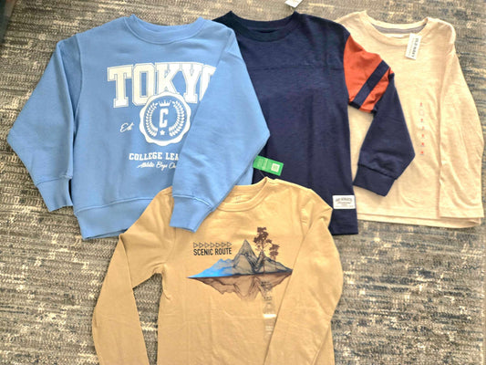 4 Long Sleeves Shirts 6-7T, Kids 6/6X (extra small)