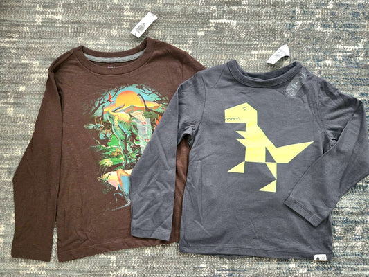 2 Dinosaurs Long Sleeves ( GAP and Old Navy) Retails $25, Kids 5/5T (extra small)