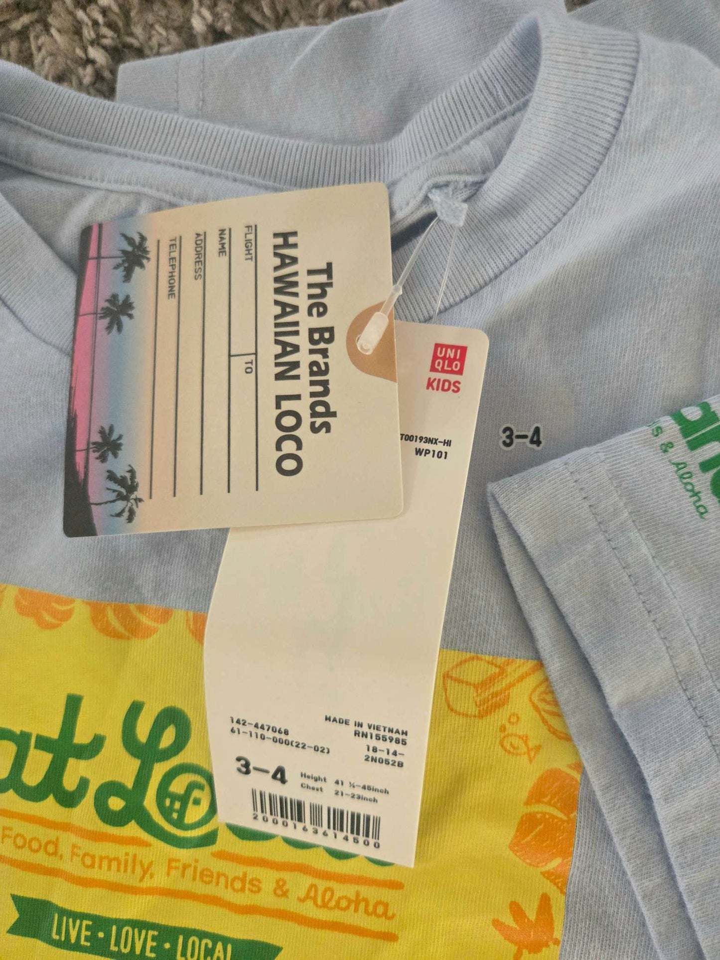 Matching siblings T shirts Uniqlo 3-4T and 7-8T, Kids 3T