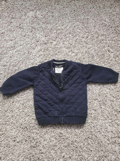 Baby GAP  Sherpa-Lined Garter Sweater-6-12M Blue, EUC and Zara Navy Quilted Sweater  EUC - 6-9 months, Kids 9 Month (6-9M)