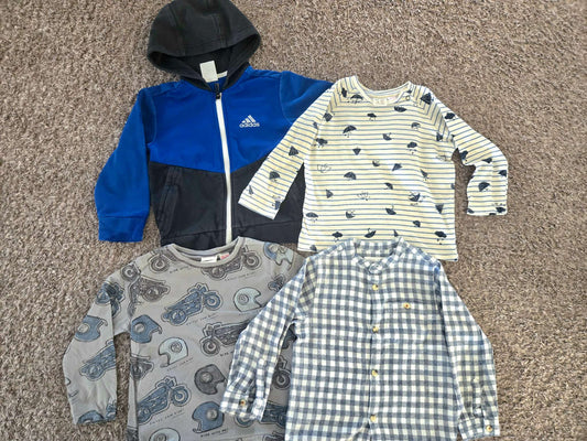 4 Pcs Bundle 3-4T ( Sweater and 3 Long Sleeves) Addidas and Zara, Kids 3T