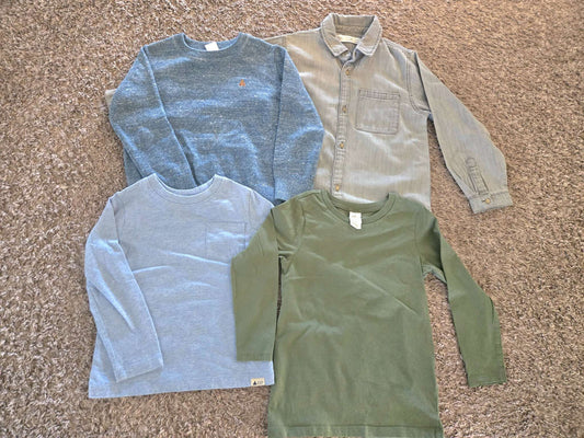 4 Long Sleeves H&M GAP Zara ( 1 Sweater, 1 Button Up and 2 Long Sleeves), Kids 4/4T