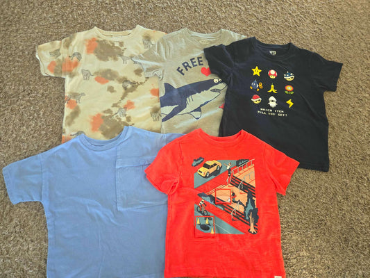 5 Pcs T shirts for 4T/5T Carters GAP Uniqlo Zara, Kids 4/4T