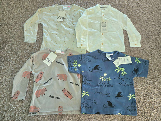 4 Brand New Shirts from Zara 3-4T (Retails$67.60), Kids 3T