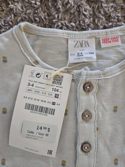 4 Brand New Shirts from Zara 3-4T (Retails$67.60), Kids 3T