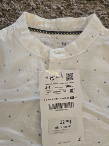 4 Brand New Shirts from Zara 3-4T (Retails$67.60), Kids 3T