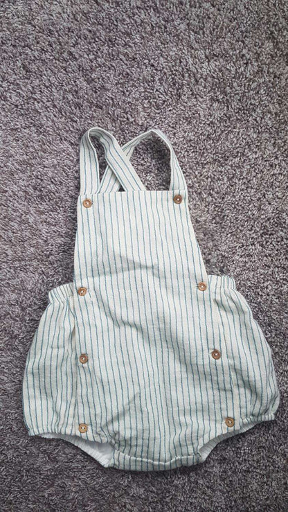 Zara Baby Striped Romper – Sleeveless Bubble Outfit 9-12 months (Retail $39.90), Kids 12 Month (9-12M)