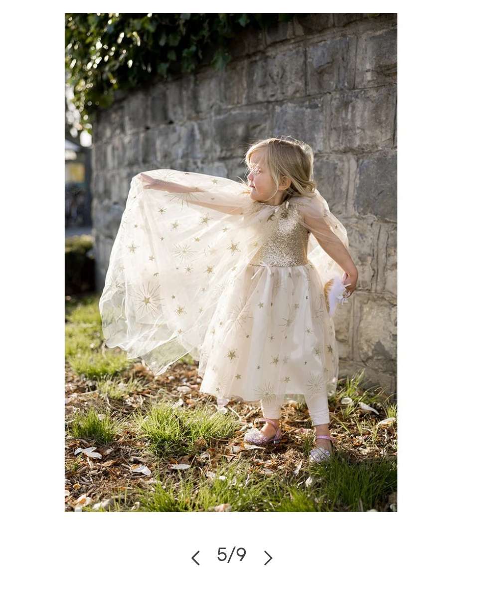 Great Pretendable -Golden Glam Cape, Size 4-6 (Retail $34.99), Kids 4/4T