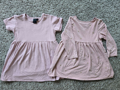 2 Pink Dresses  - Wooly Doodle and H&M, Kids 3T