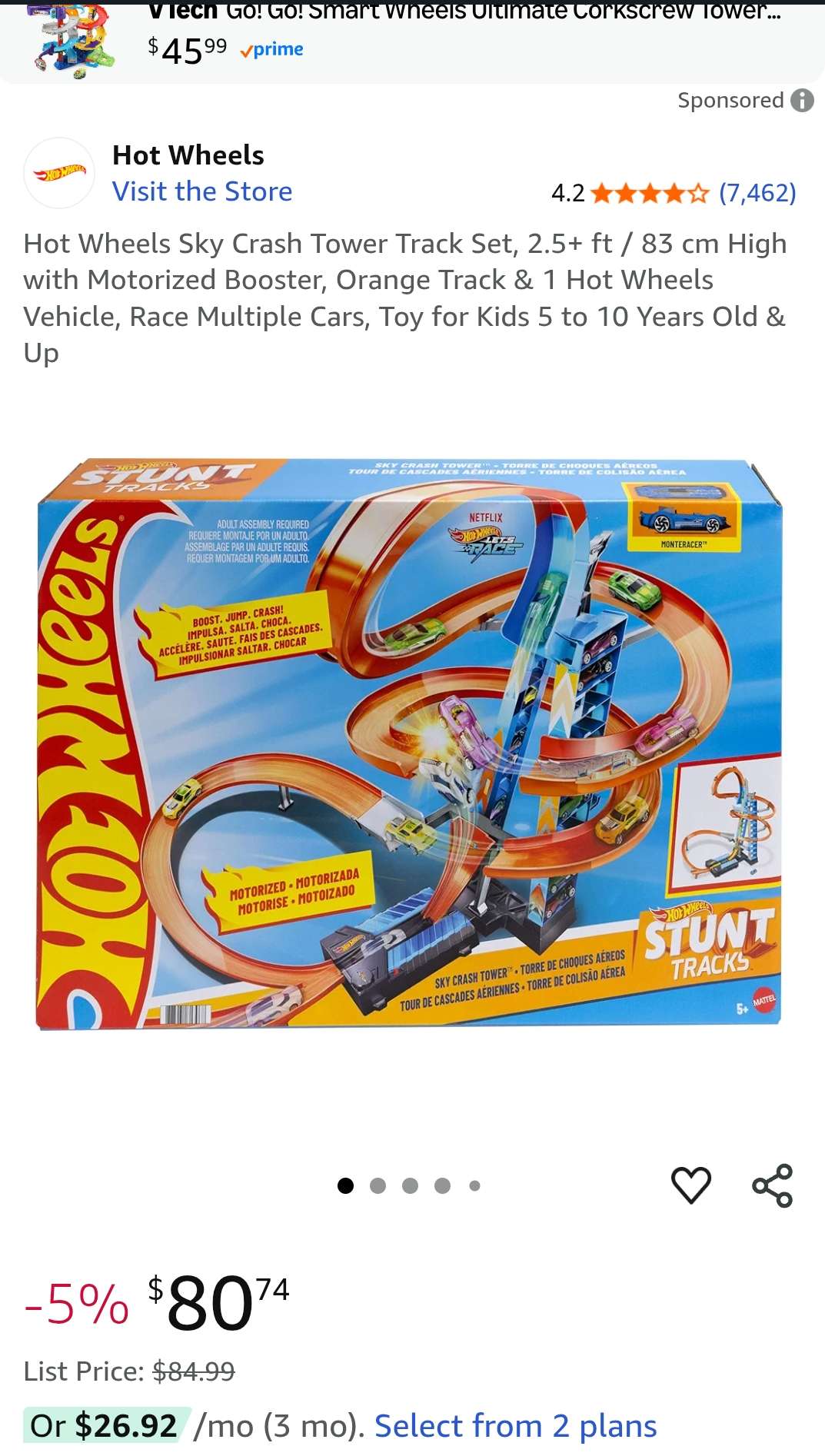 Hot Wheels Sky Crash Tower, Track Set