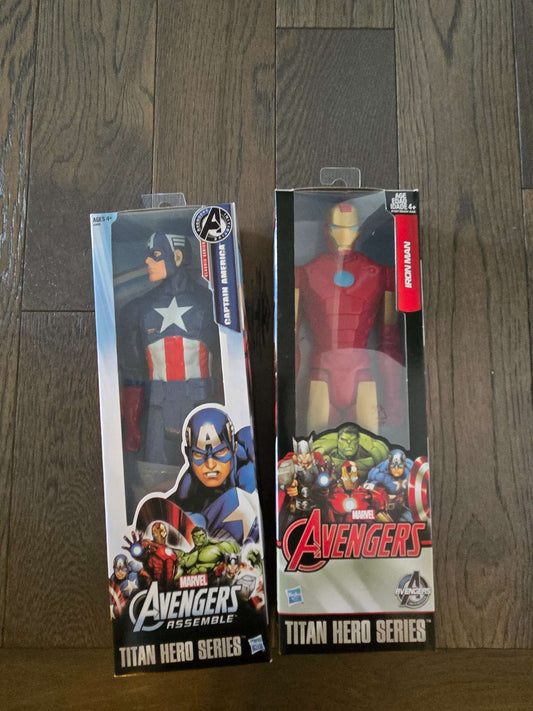 2 Avengers Action Figures- Iron Man & Captain America