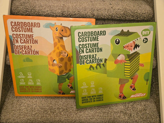2 Cardboard Costumes - Dinosaur and Giraffe