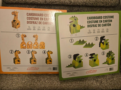 2 Cardboard Costumes - Dinosaur and Giraffe