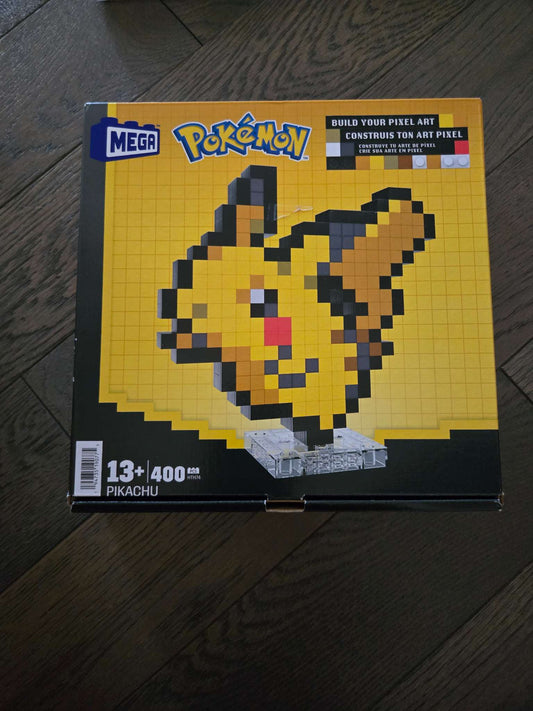MEGA Pokemon Action Figure Building Set, Pikachu with 400 Pieces and Pixel Retro Style, for Table or Wall Decor, Build & Display Toy for Collectors - Retails $21+