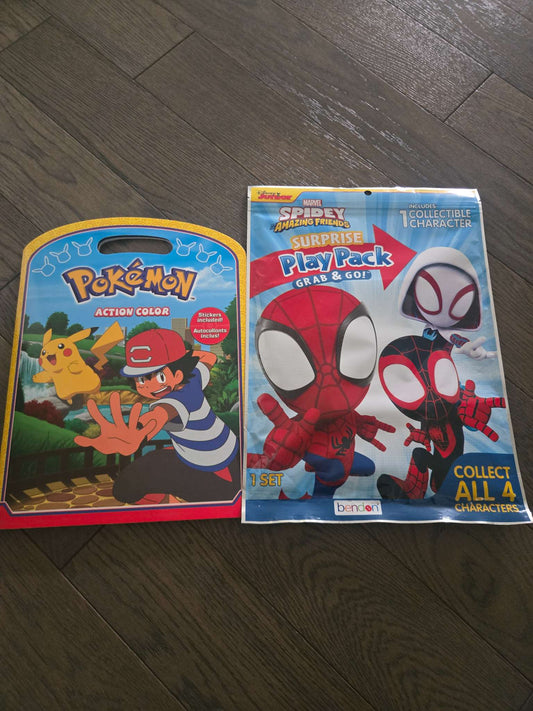 Coloring- Pokemon and Spidey Amaxing Friends
