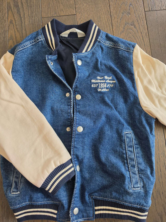 H&M Denium Blue Jean BaseballJacket - EUC 6-7T, Kids 6/6X