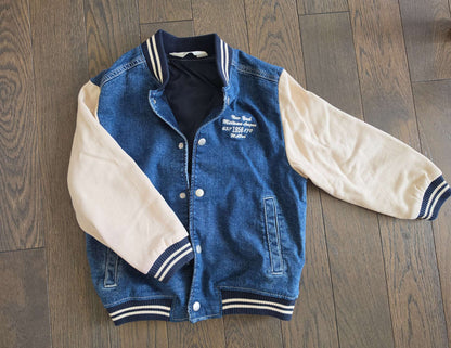 H&M Denium Blue Jean BaseballJacket - EUC 6-7T, Kids 6/6X