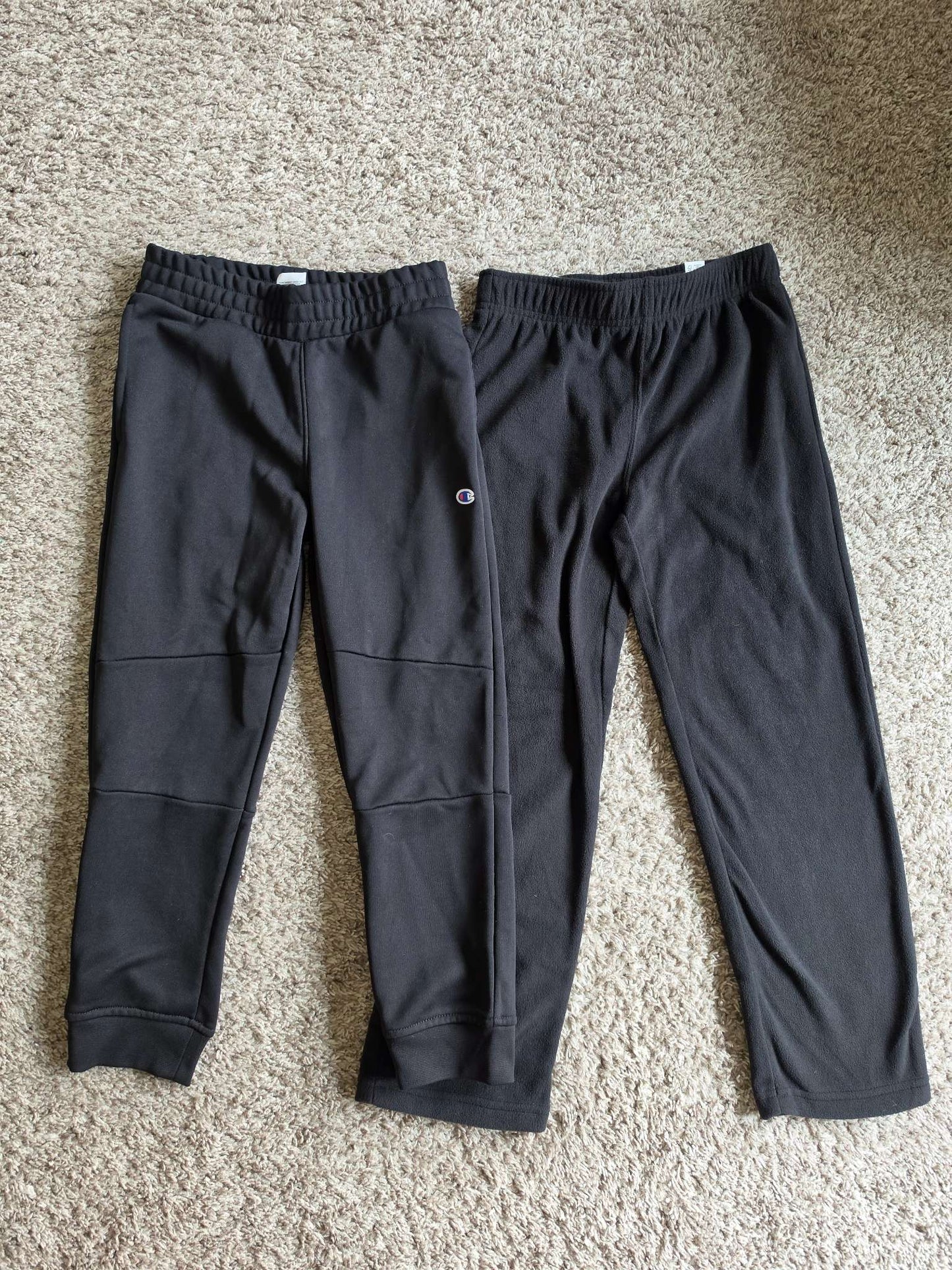 2 Black Pants- 7-8T EUC Champion and New Children's Place, Kids 7