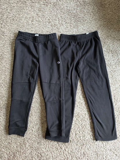 2 Black Pants- 7-8T EUC Champion and New Children's Place, Kids 7