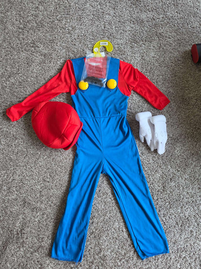 Mario Costume - 4-6T, Kids 4/4T