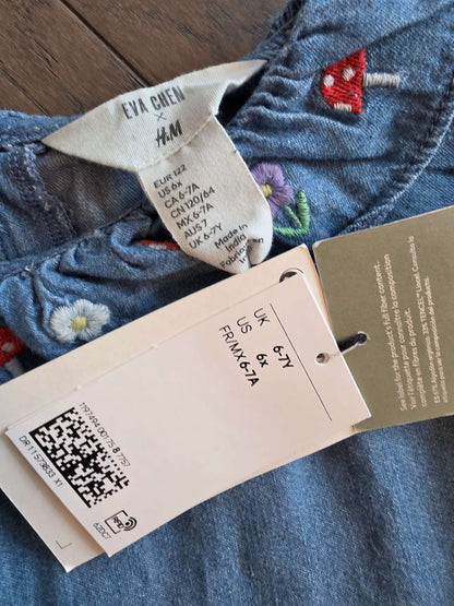 Brand New H&M Denium Dress 6-7Y, Kids 6/6X