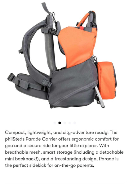 New- Phil & Teds Baby & Toddler Hiking Carrier Backpack