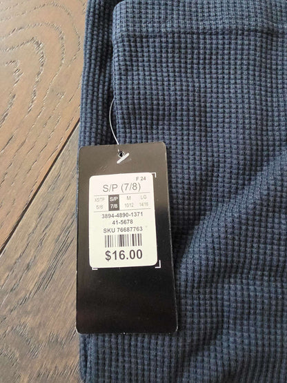 Brand New Urban Kids- Navy waffle Long Sleeves 7/8, Kids 7