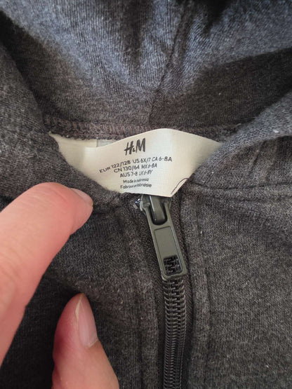 VGUV H&M Grey Hoodie Zip up 6-8yo, Kids 5/5T