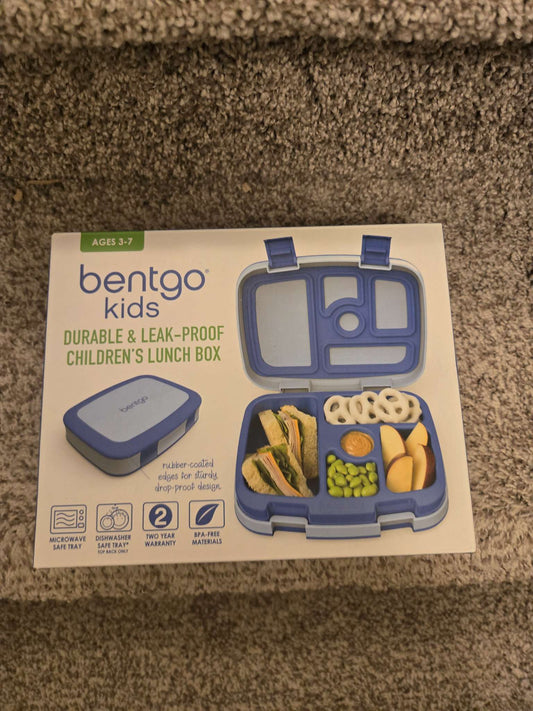 Bentgo® Kids Bento-Style 5-Compartment Lunch Box - Ideal Portion Sizes for Ages 3 to 7 - Leak-Proof, Drop-Proof, Dishwasher Safe, BPA-Free, & Made with Food-Safe Materials (Blue)