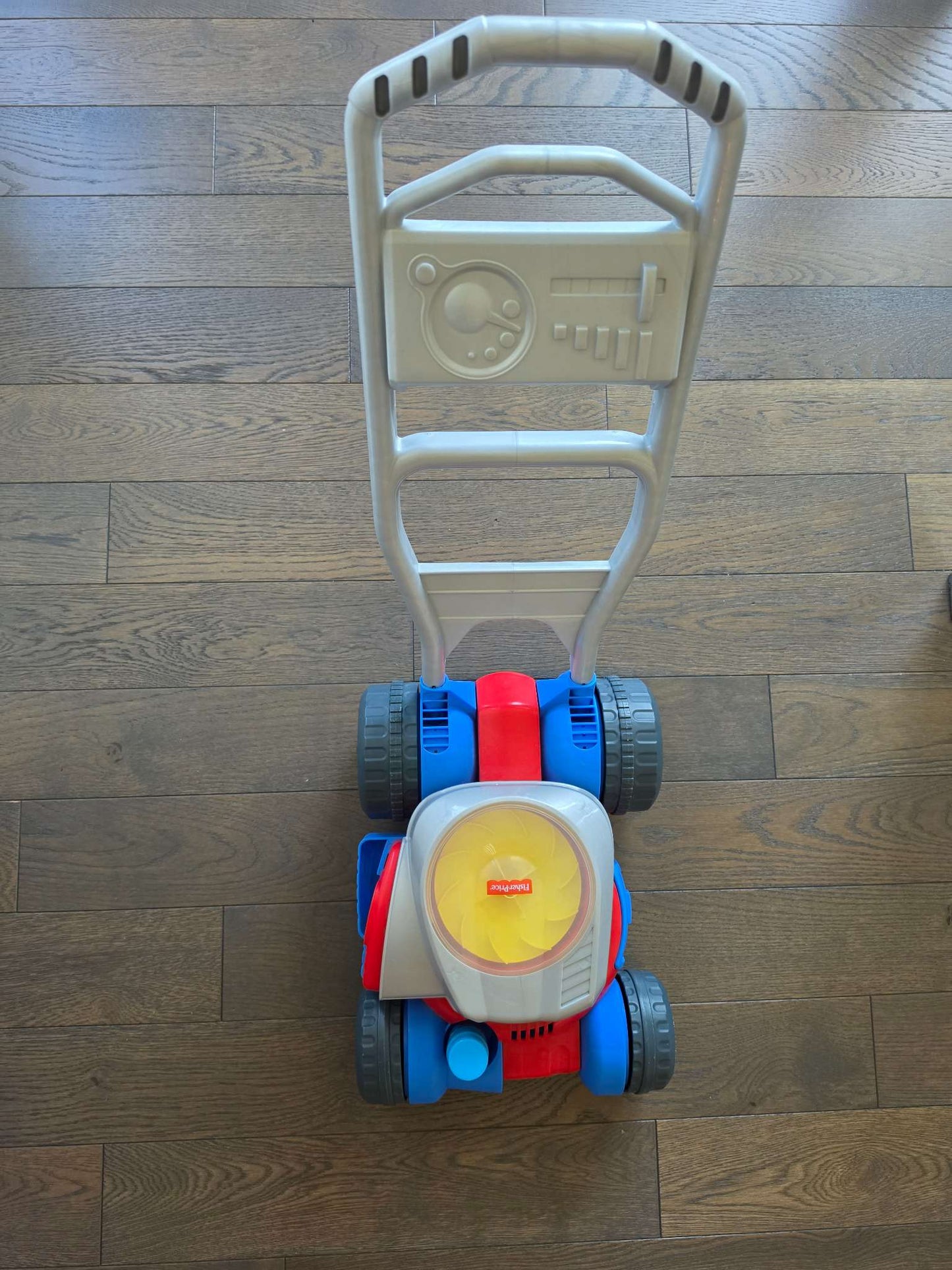 Fisher Price Push Along Bubble Blowing Lawn Mower- EUC