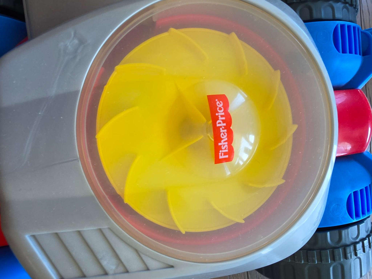 Fisher Price Push Along Bubble Blowing Lawn Mower- EUC