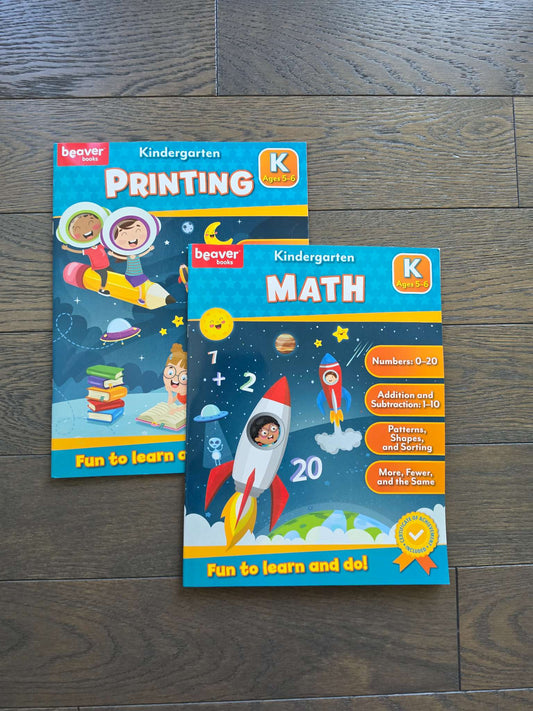 Kindergarten - 2 Exercise books (Math and Printing)