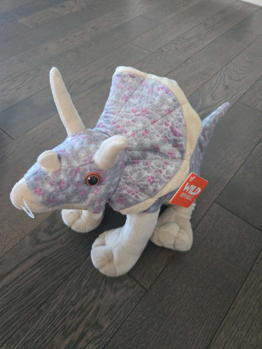 Wild Republic Triceratops Plush, Stuffed Animal, Plush Toy, Gifts for Kids, Cuddlekins 8 Inches